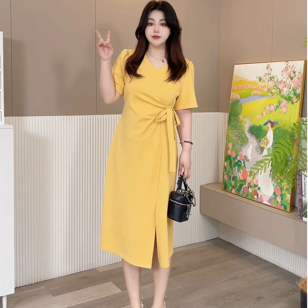 【玲胖胖 蝴蝶千颂】新款宽松时尚百搭显瘦大码连衣裙LPP61565