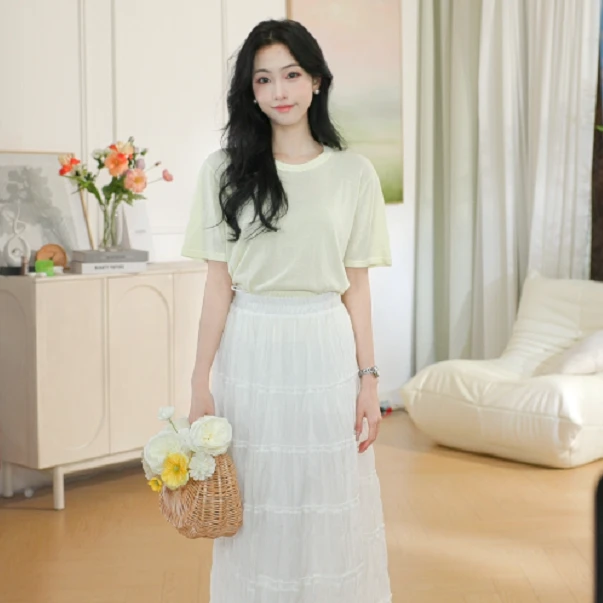 【年终狂欢购】茵曼夏季宽松气质高腰显瘦百搭港风时尚百搭半身裙