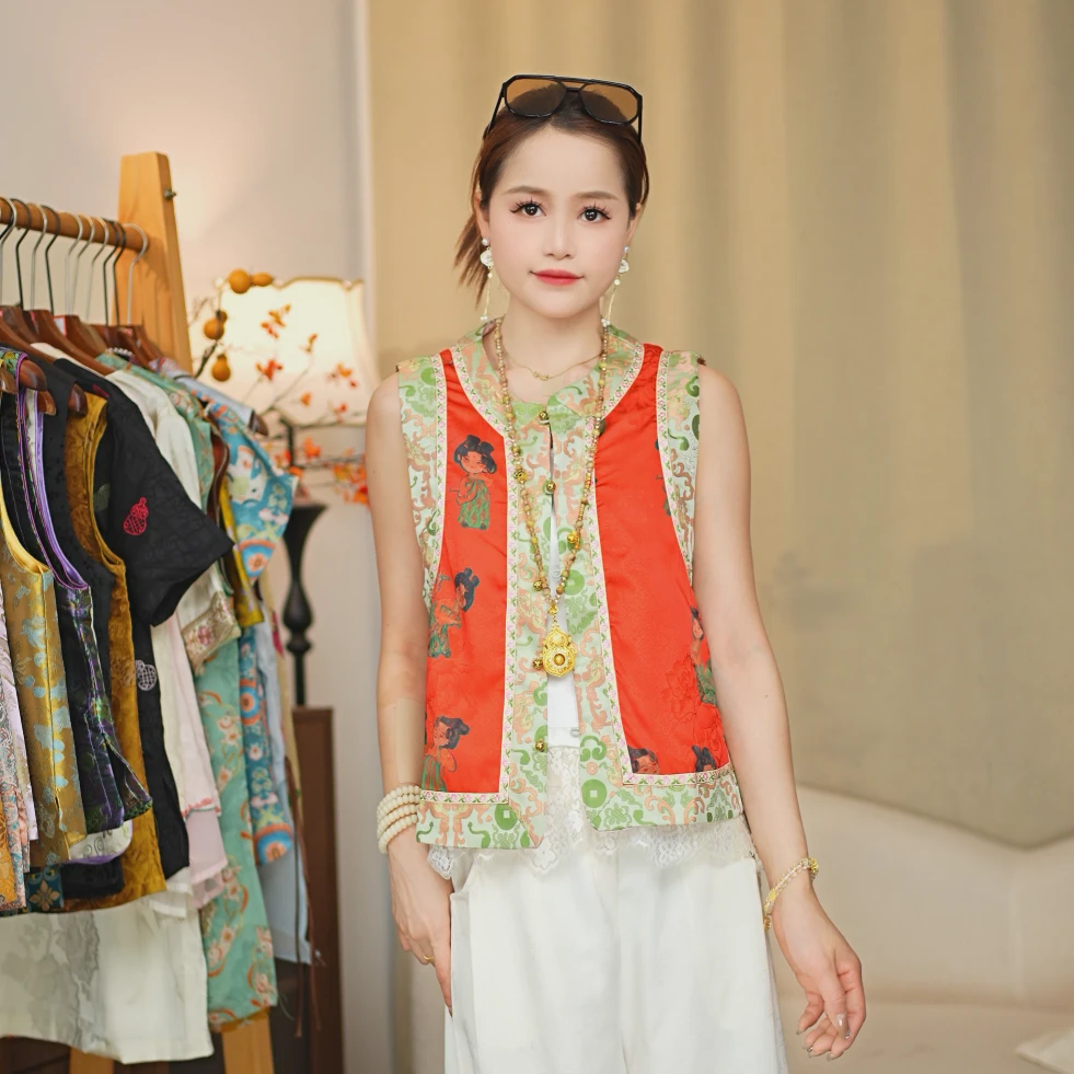 CHUNTIAN/椿锦【今禧】新中式宋锦提花双面双穿马甲