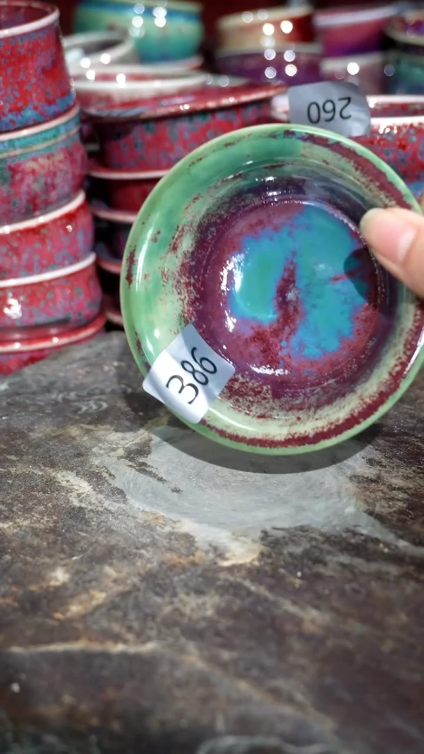 摆件陶精品窑变钧瓷茶器