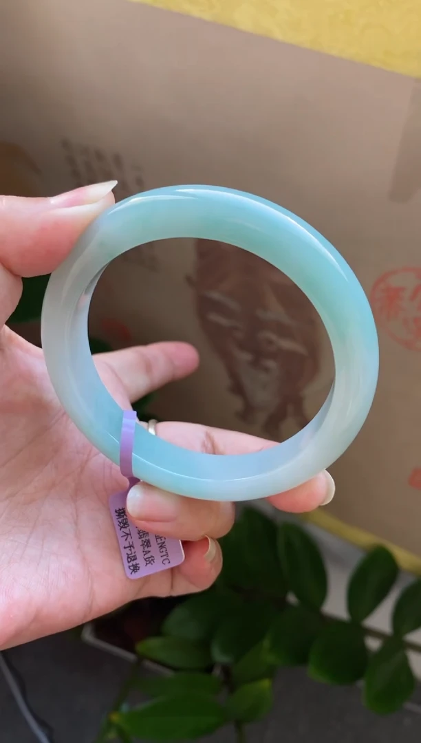 【闪购商品】翡翠手镯未镶嵌（无棉蓝晴果冻胶）16号