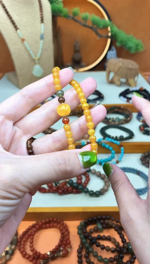 未镶嵌蜜蜡手链05老蜡单圈手串