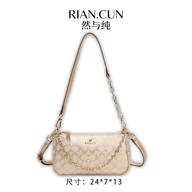 RAIN.CUN2025年新款时尚小众设计斜跨女包 BF-66563-香槟金