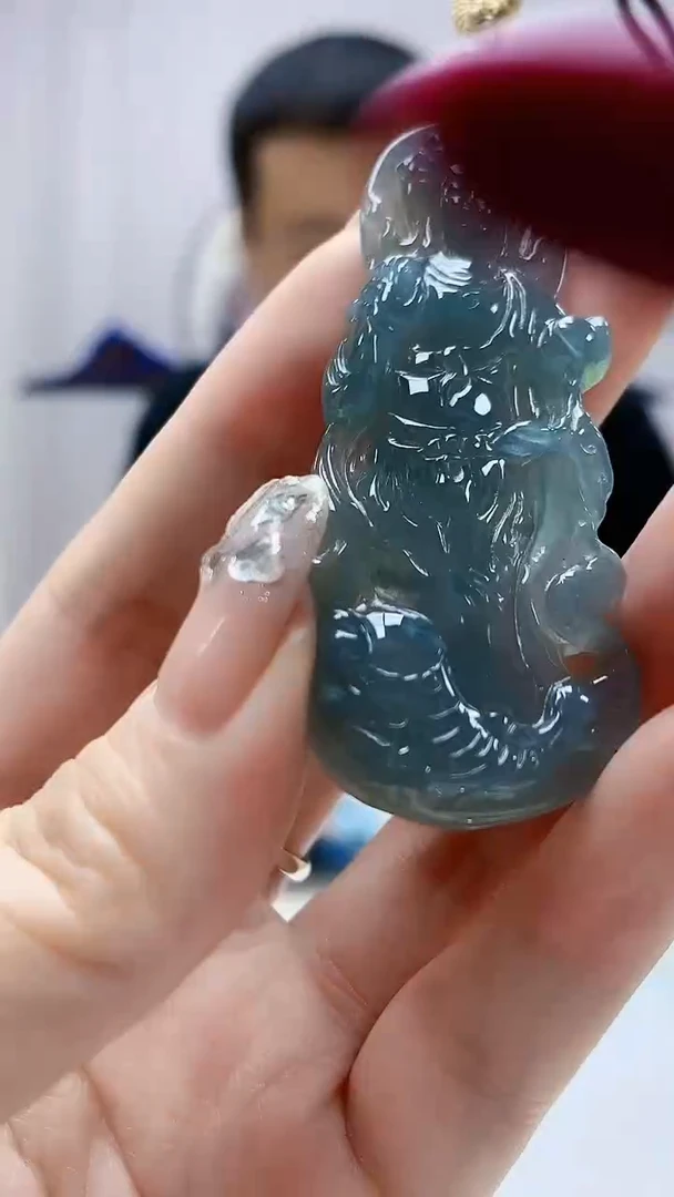 定制翡翠未镶嵌4898DD-毛货挂件38