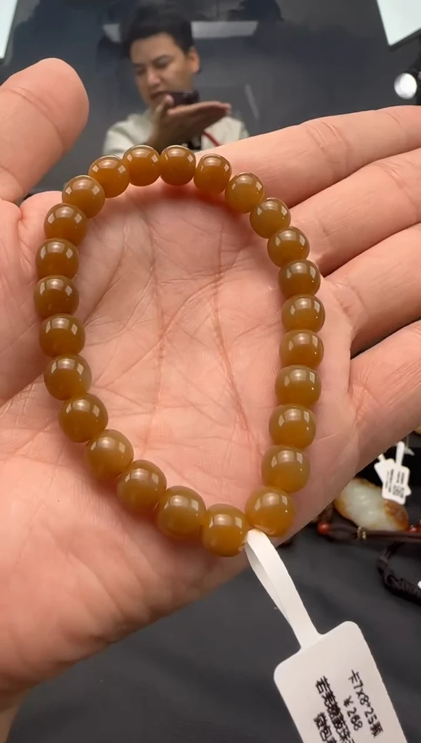 未镶嵌手串和田玉若羌糖手串卡7x8