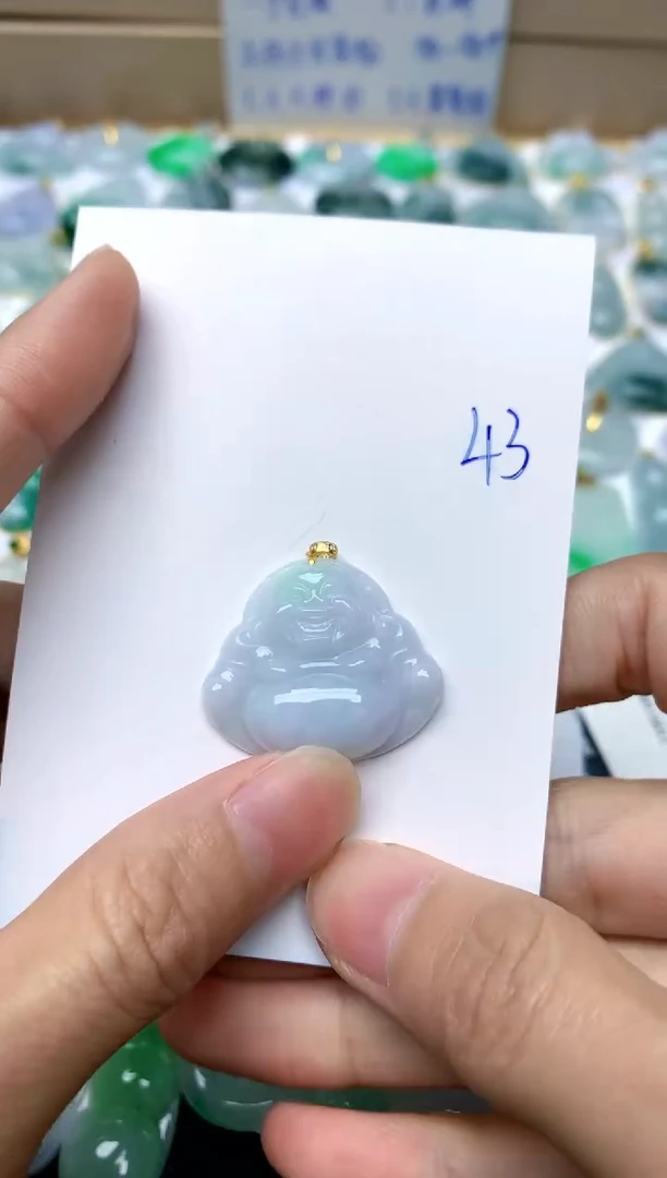 【闪购商品】翡翠颈饰18K金镶嵌43天然A货翡翠