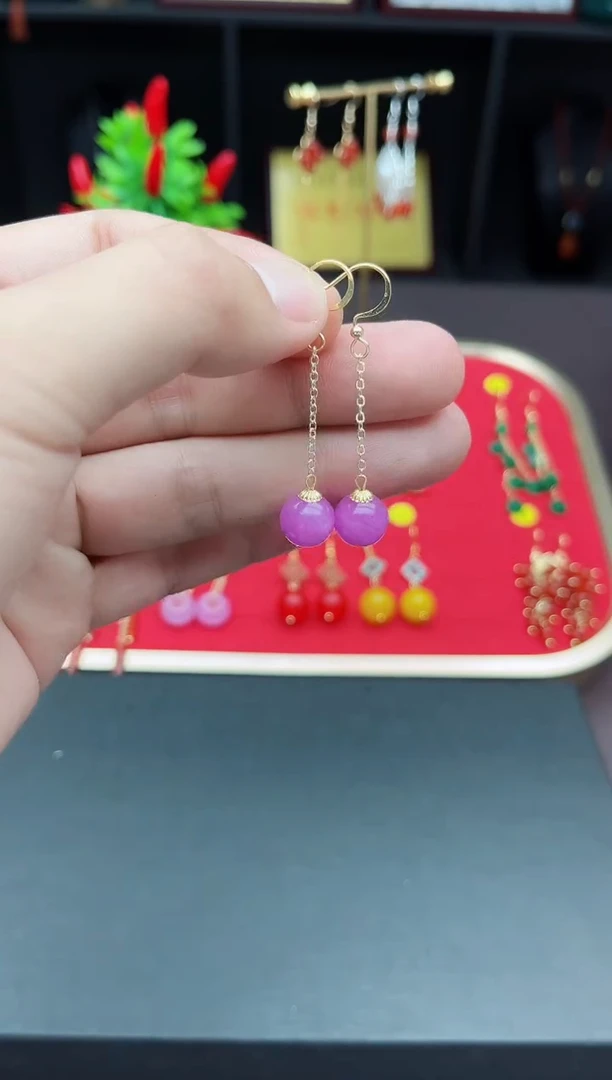 【闪购商品】玛瑙/玉髓耳钉银S925镶嵌735000