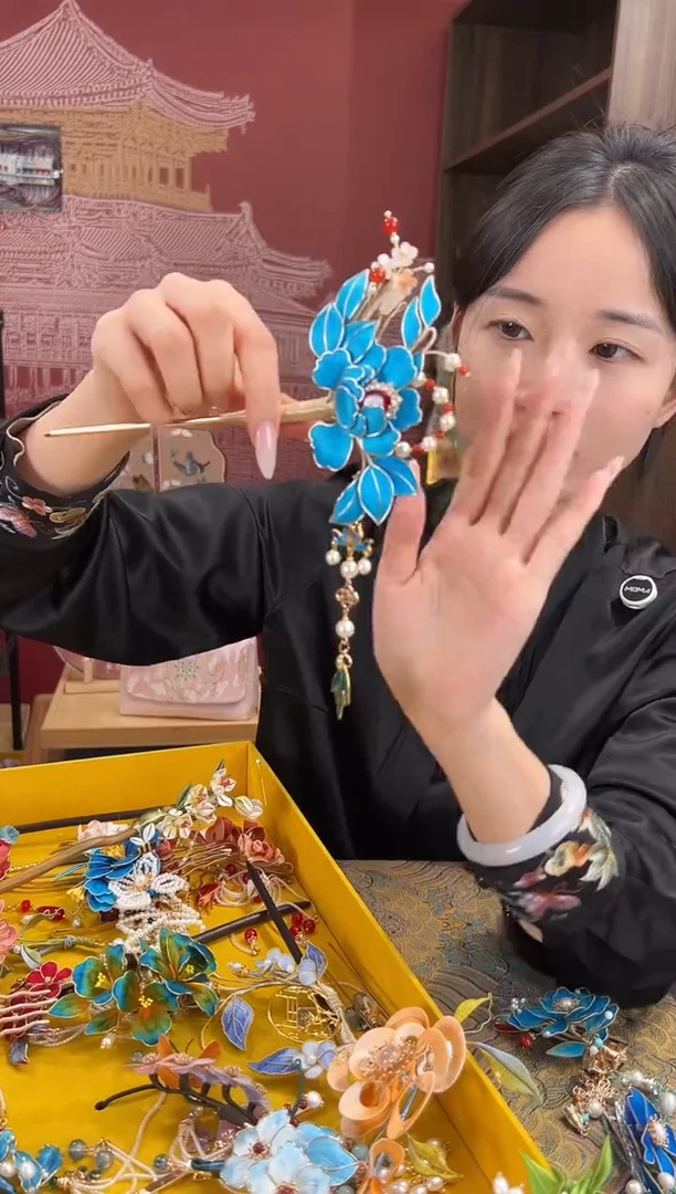 【闪购商品】刺绣非遗绒花（发饰）