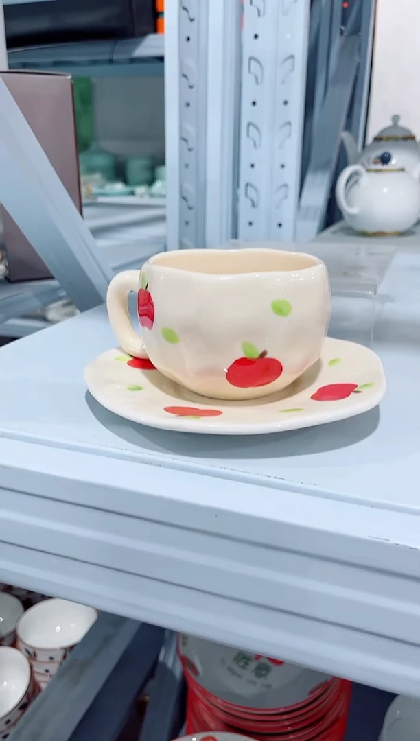 瓷片陶瓷（简装）早餐杯一套