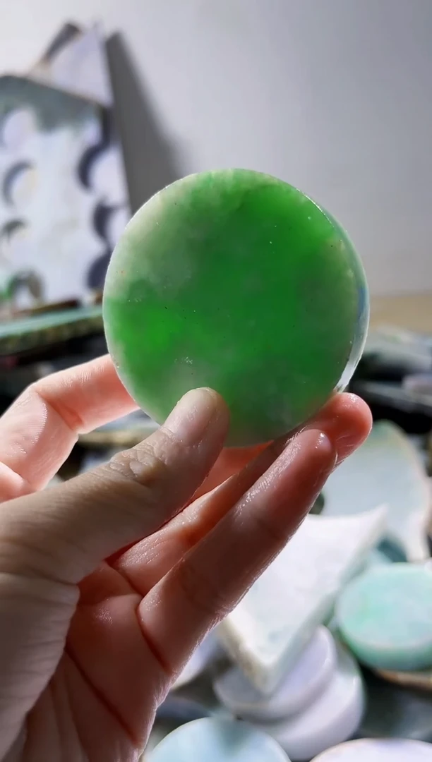 翡翠裸石缅甸翡翠A货柠7503