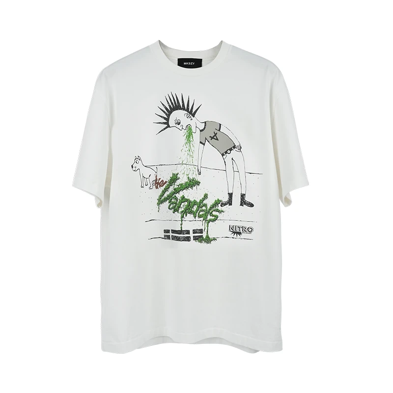 MKSZY fit版型 破坏公物的人nitro 复古丝网印vintage tee短袖T恤