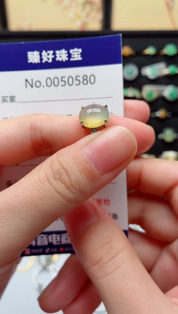 银S925镶嵌戒指翡翠.