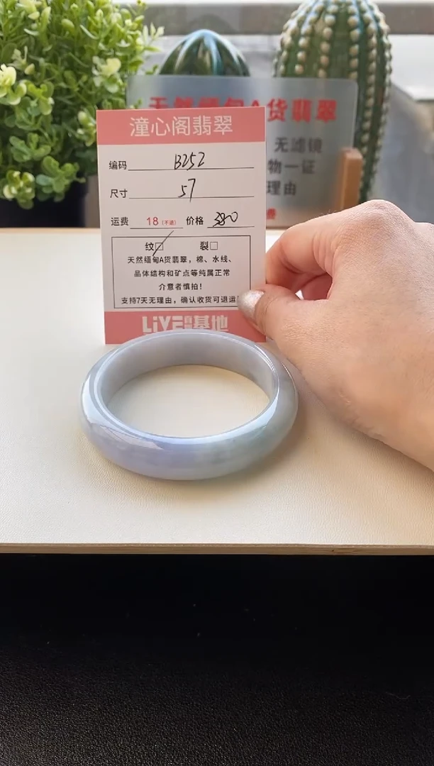 未镶嵌手镯翡翠57.3圈口编码B252