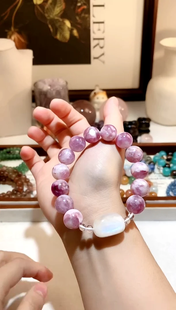 未镶嵌手链水晶粉紫祖母晶diy手串