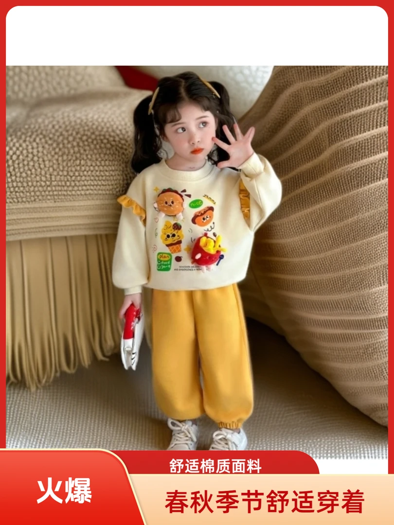 2025秋季新款套装儿童衣服卫衣卫裤女童秋装童装套装两件套3013