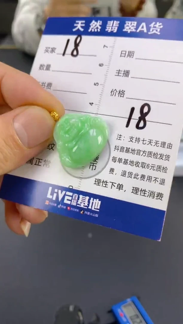 【闪购商品】翡翠颈饰18K金镶嵌天然A货翡翠