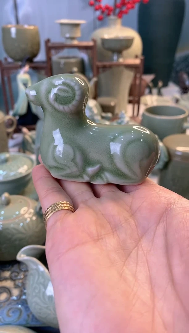 茶杯茶杯生肖 小摆件 站立羊 一个