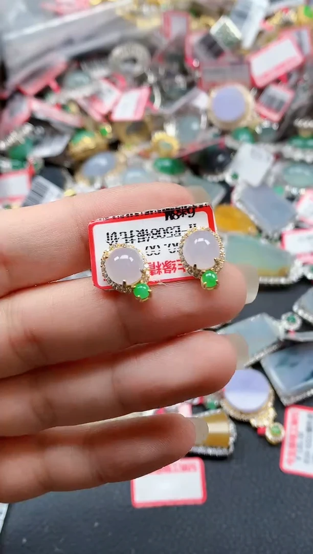 银S925镶嵌戒指翡翠天然A货缅甸翡翠