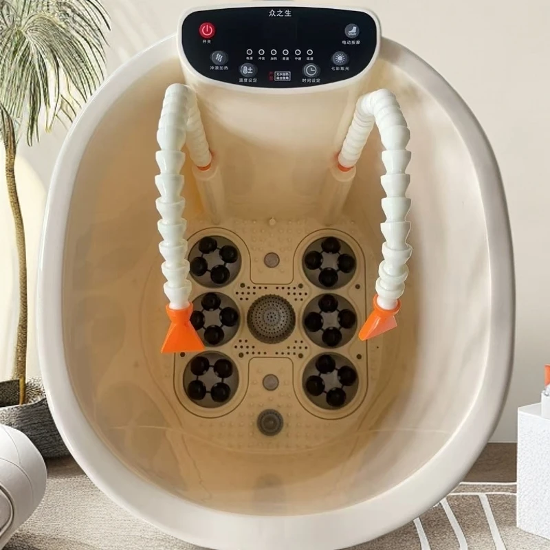 高深泡脚桶脚盆定时足浴器泡腿疏通冲浪自动按摩加热带盖家用