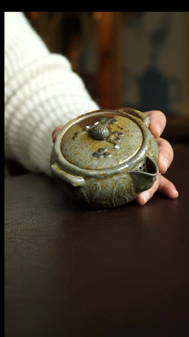 茶杯紫砂26号 上新福利 柴烧松枝手抓 宜兴紫砂原矿作品