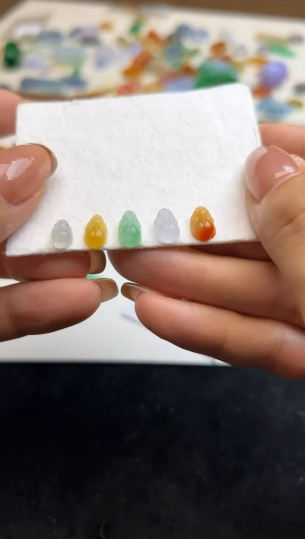 未镶嵌定制翡翠多彩貔貅一组3号1980+198-ljw158