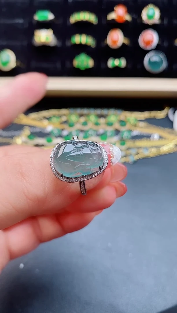 【闪购商品】翡翠戒指银S925镶嵌12121