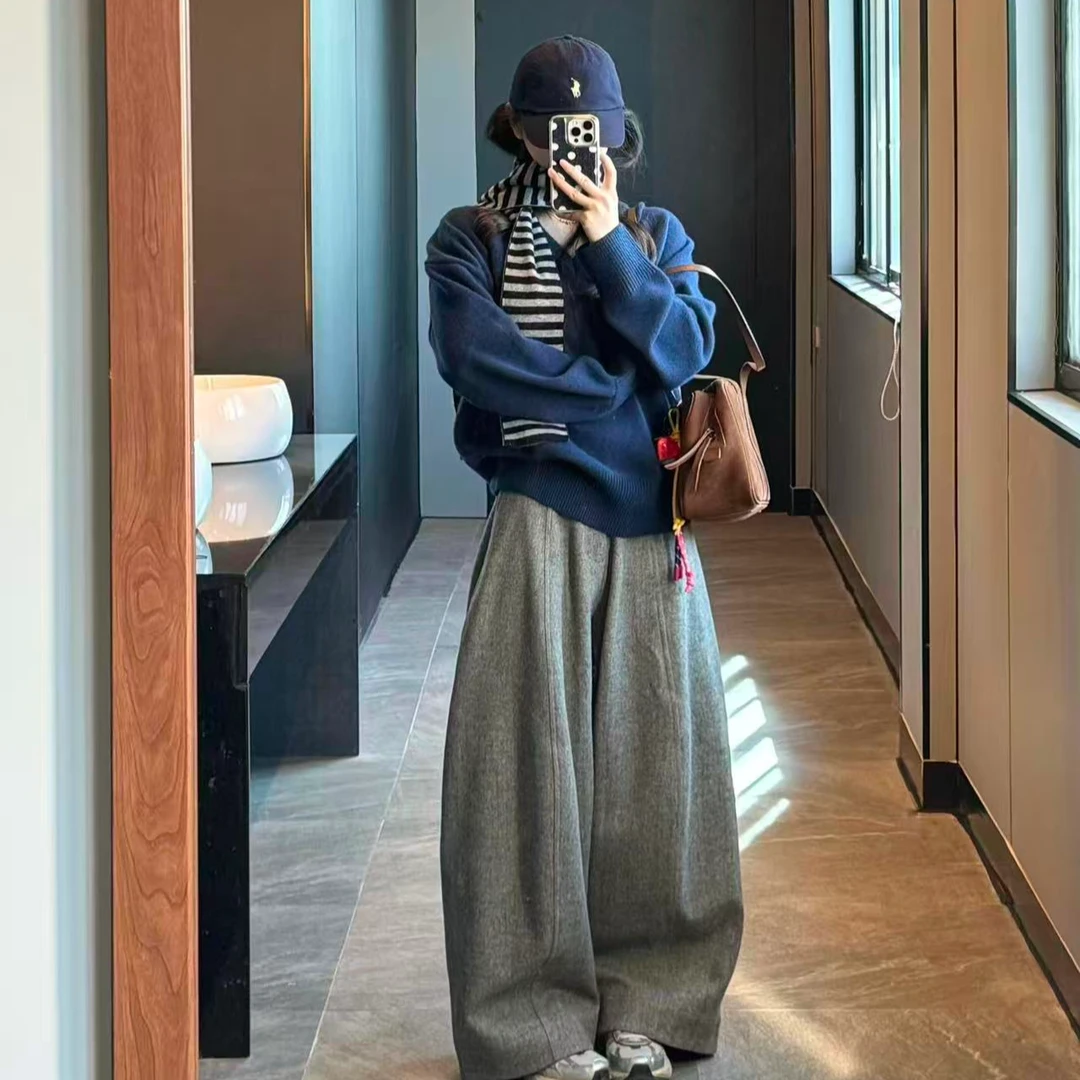 V领慵懒高级感软糯毛衣女2025新款秋冬季小众慵懒风宽松针织上衣