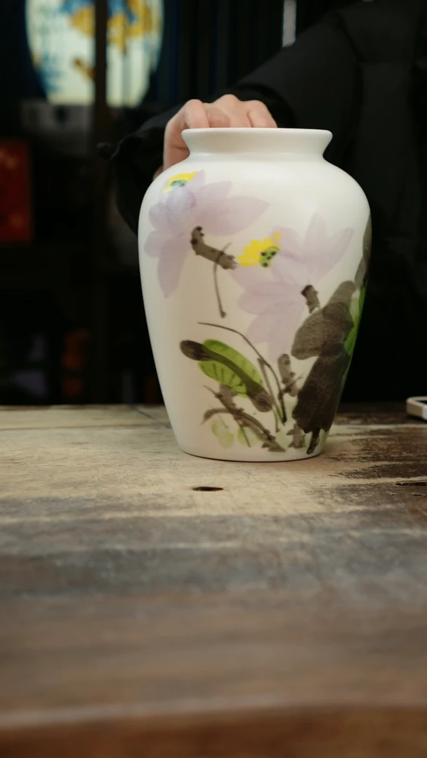 【闪购商品】瓷片景德镇纯手工釉下彩精品花瓶