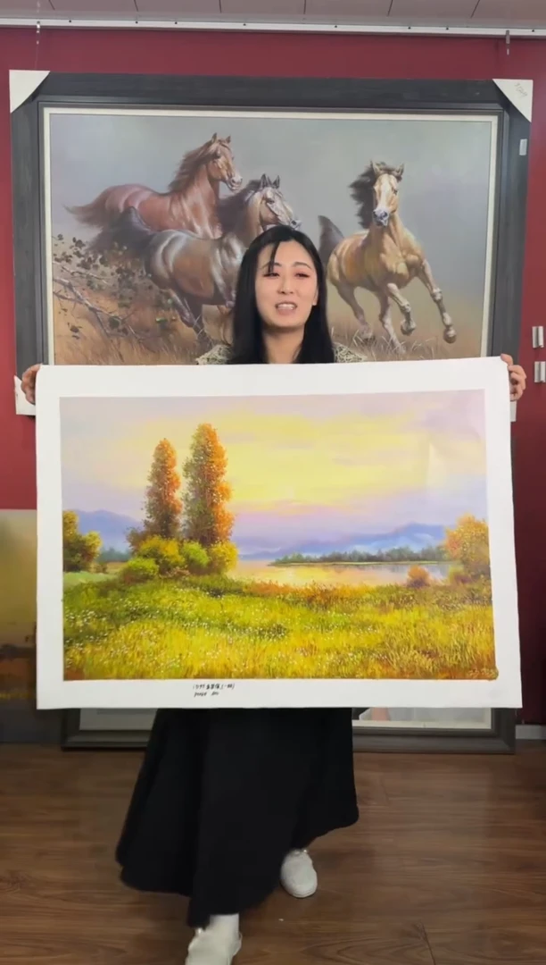 油画【53号】约90*60cm丨朝鲜原创纯手绘孤品油画丨顺丰包邮