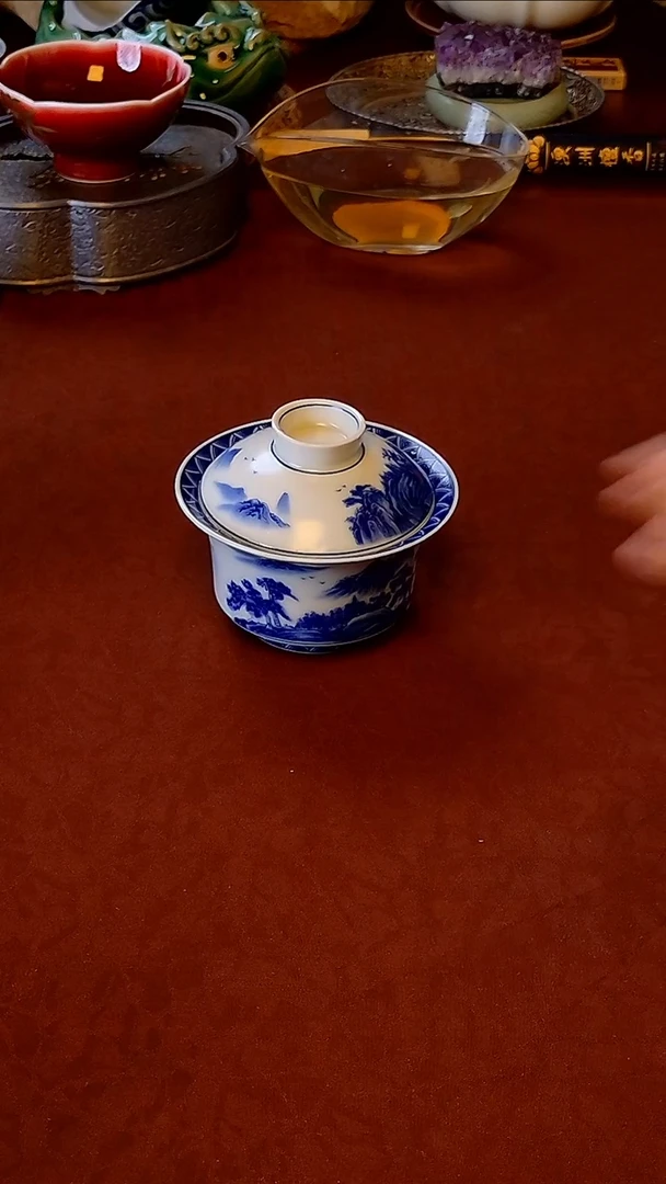 【   山 水 盖 碗   】