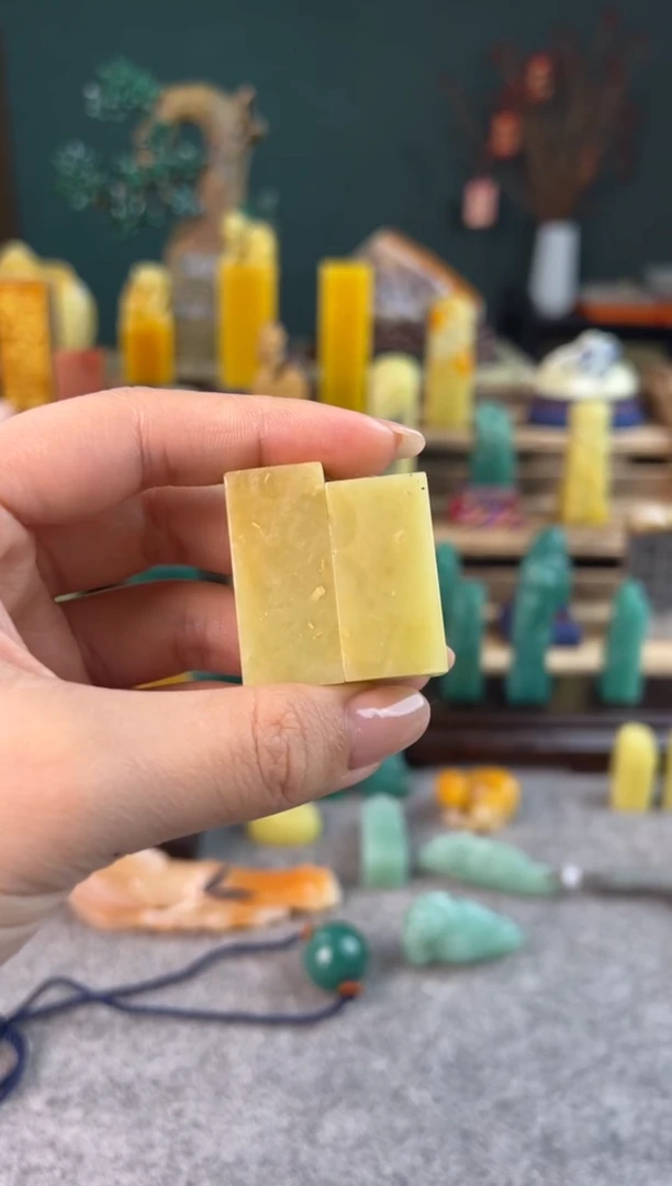 青田石封门青六面平两方1.5*1.5*3.5