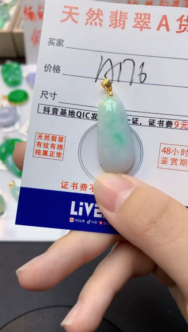 颈饰未镶嵌翡翠天然缅甸A货翡翠百元以上9元证书费自理