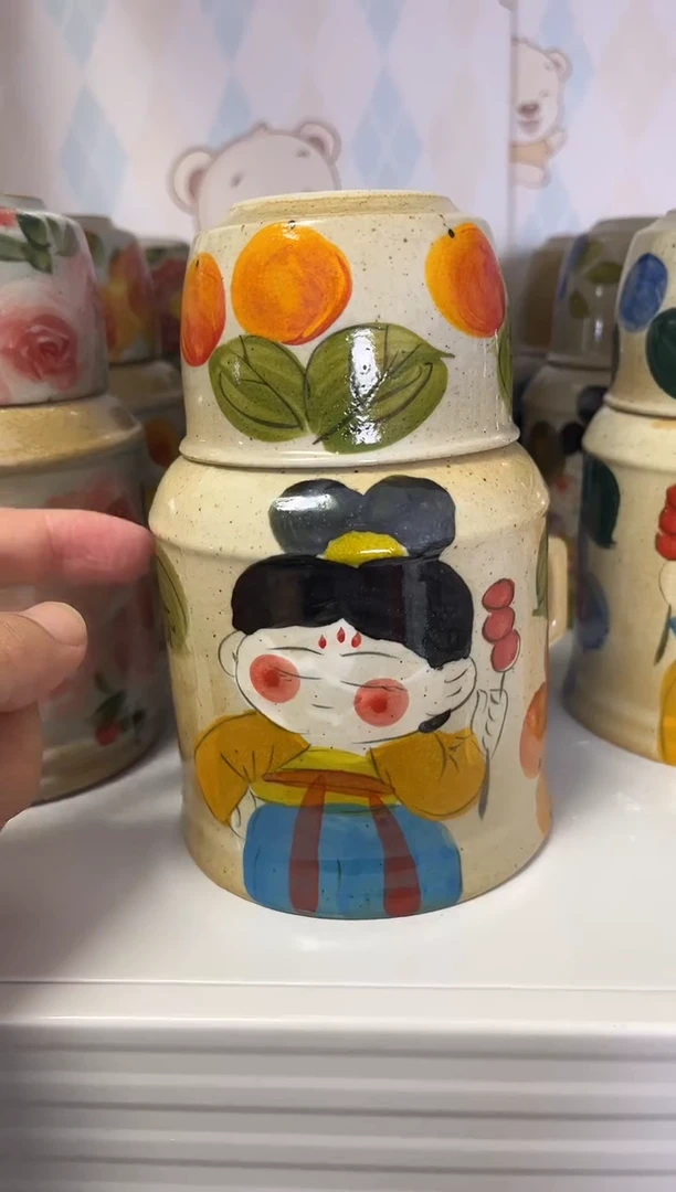 杯子手绘高温釉下陶瓷