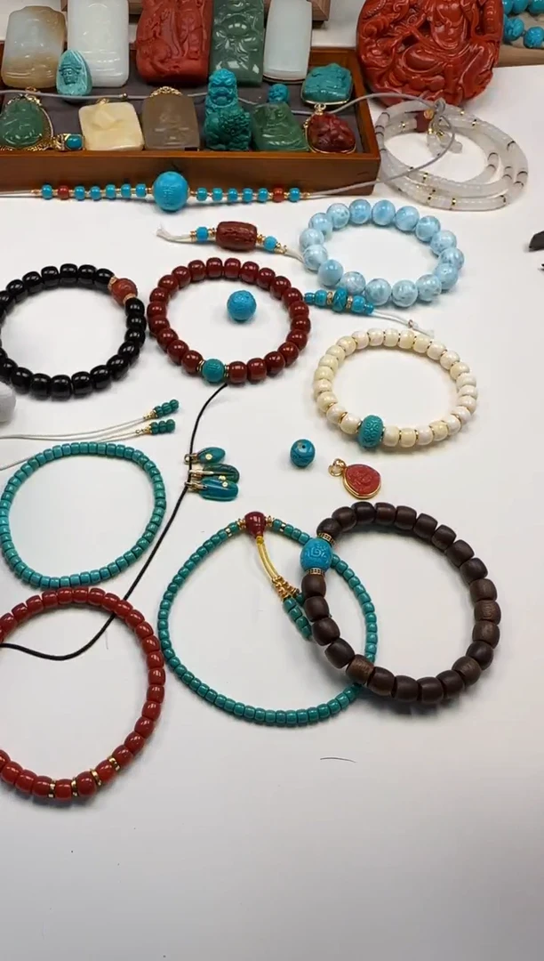 18K金镶嵌绿松石手串手串凌***～手串手串