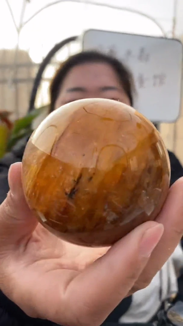 【闪购商品】水晶球未镶嵌黄胶花球D27