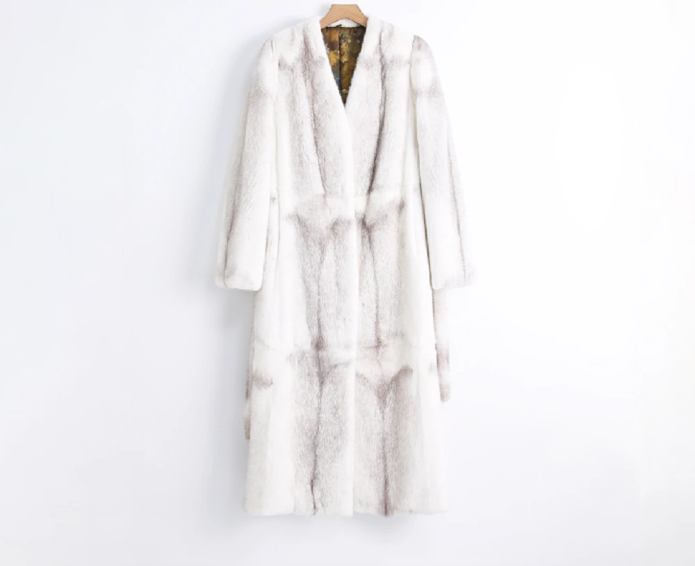 MDL23910巴黎之夜＿天鹅绒短二银十字貂皮大衣V领外套