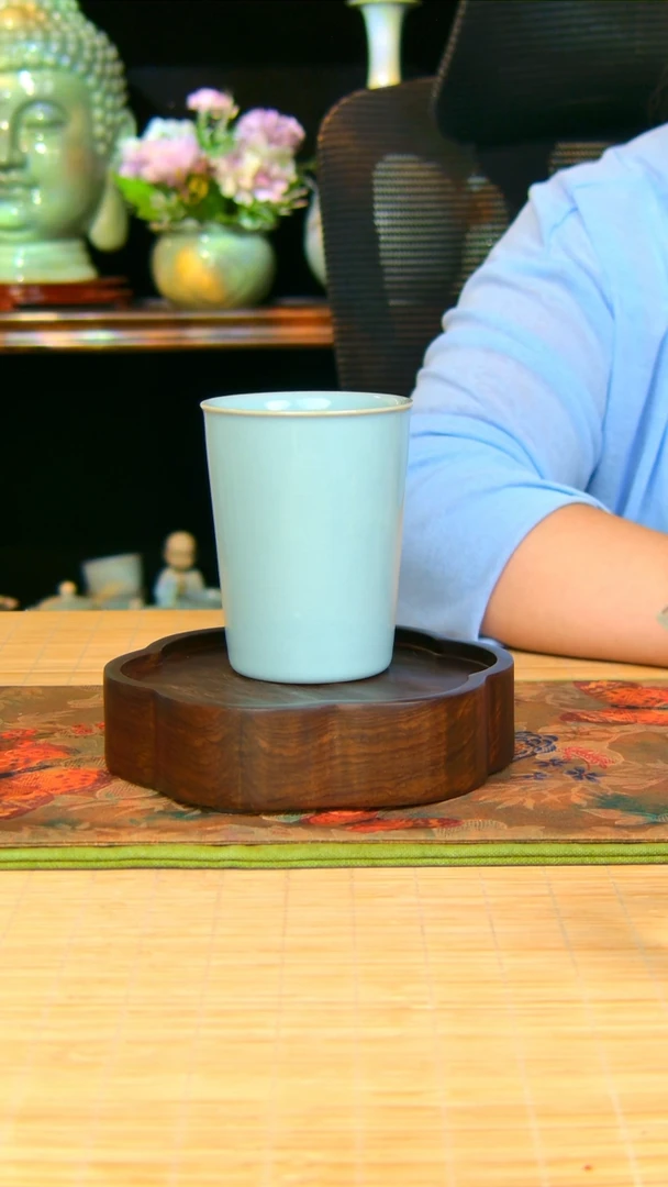 汝瓷可乐杯全手工原矿天青不完美
