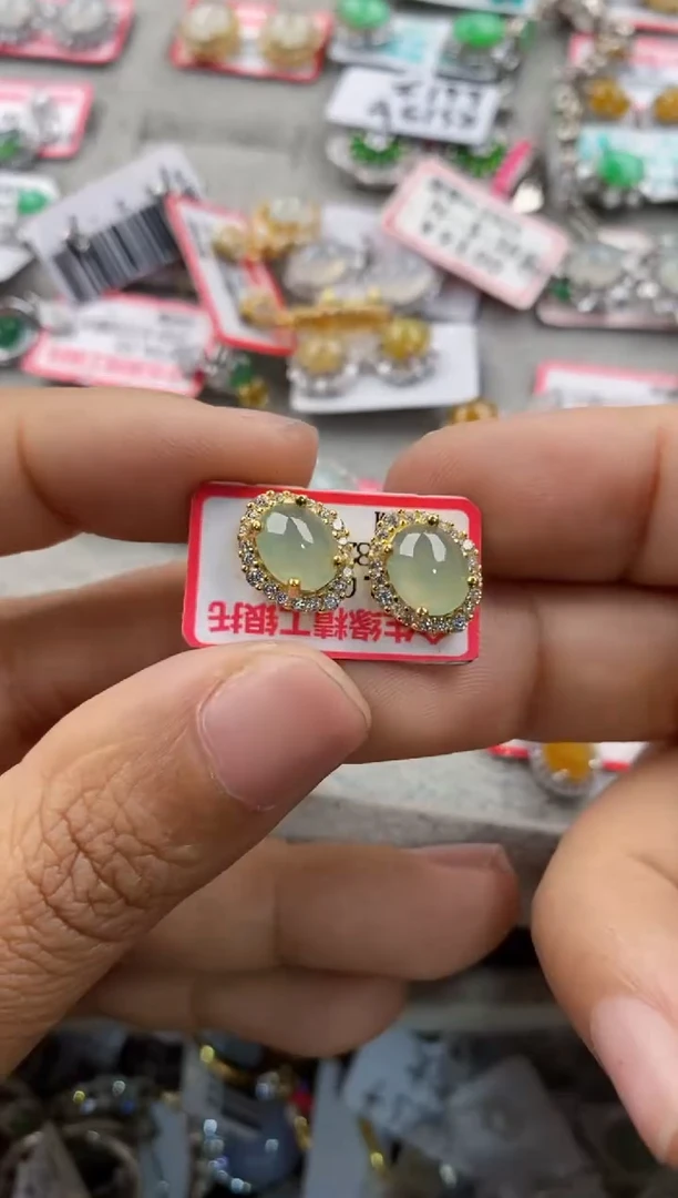 银S925镶嵌戒指翡翠10              8