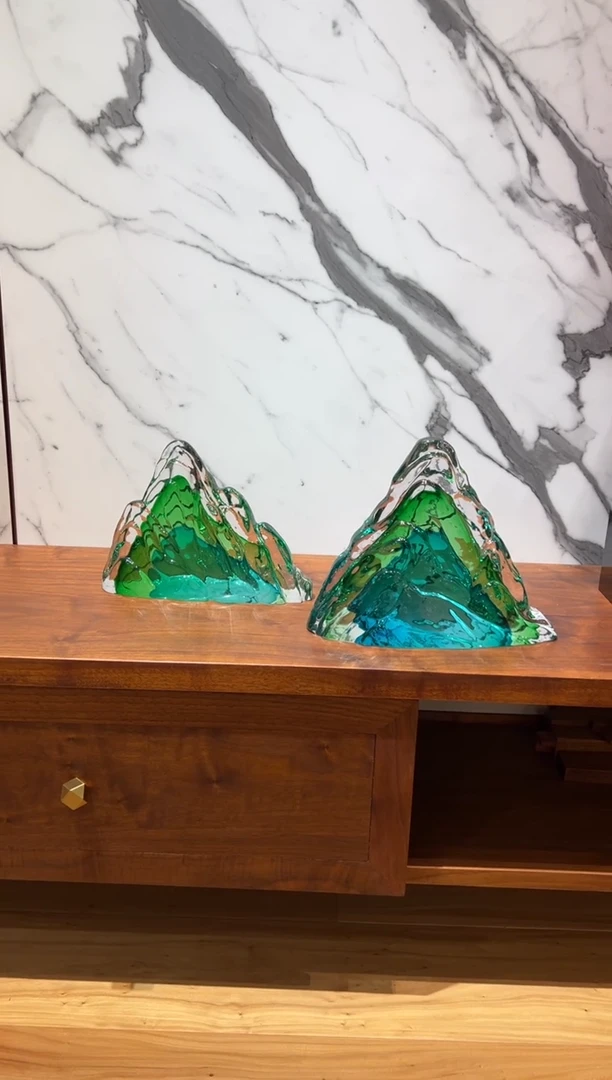 【闪购商品】摆件AJ03369+AJ03370绿色山一组