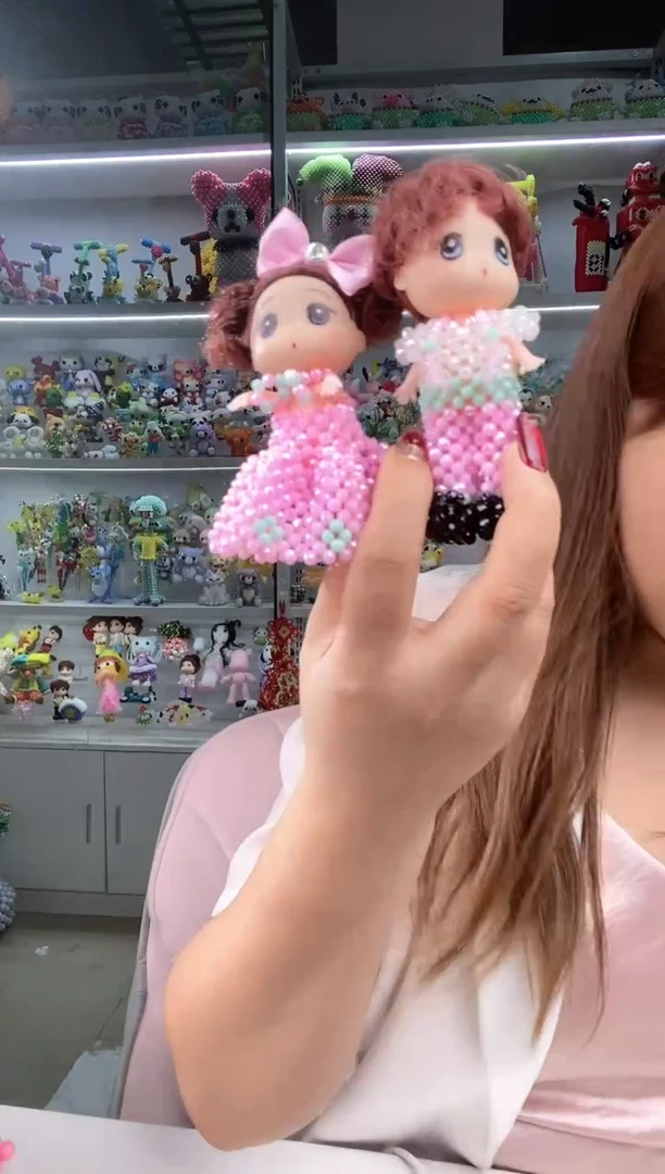 玻璃1071卡4水晶情侣芭比材料包1对粉玉