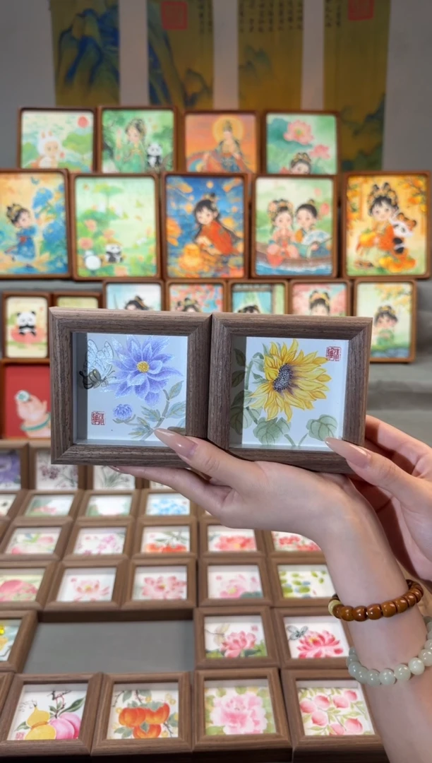 国画小睡莲 向日葵 一组11