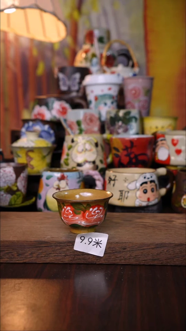 杯子陶泥垚手作 景德镇手工手绘陶瓷器物