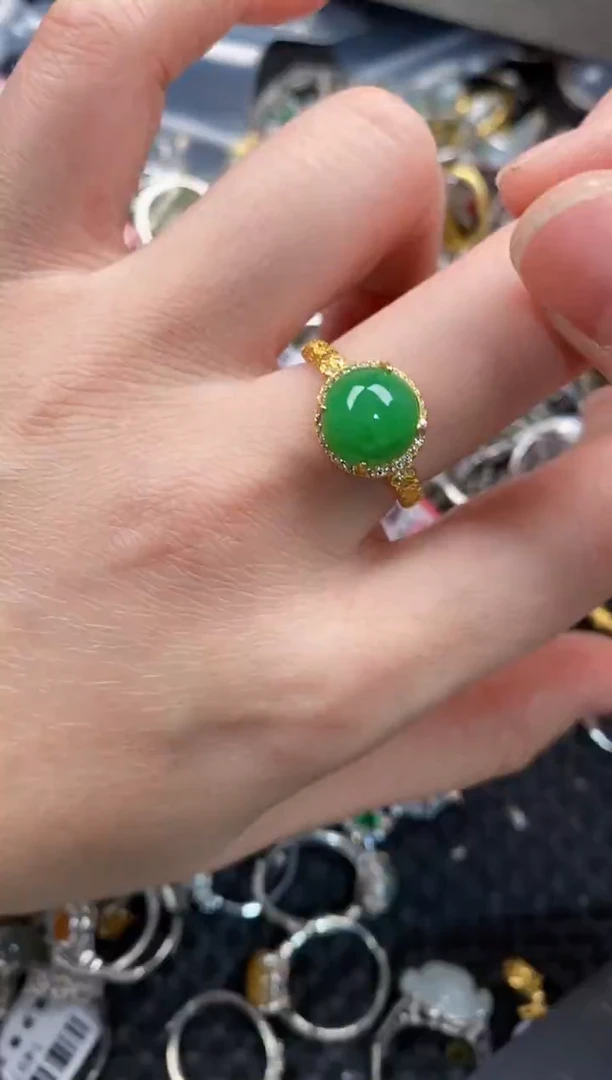 银S925镶嵌戒指翡翠999       4