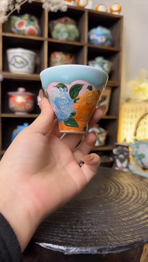 【闪购商品】石一绣球花斗笠杯