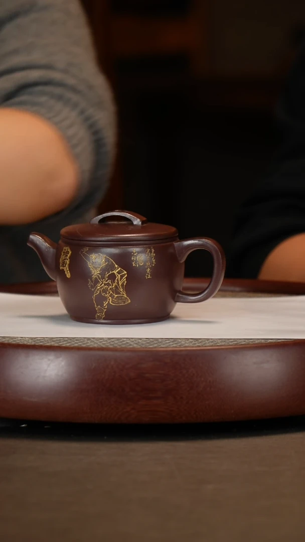 【闪购商品】紫砂茶壶明红砂汉瓦+福字+寿字