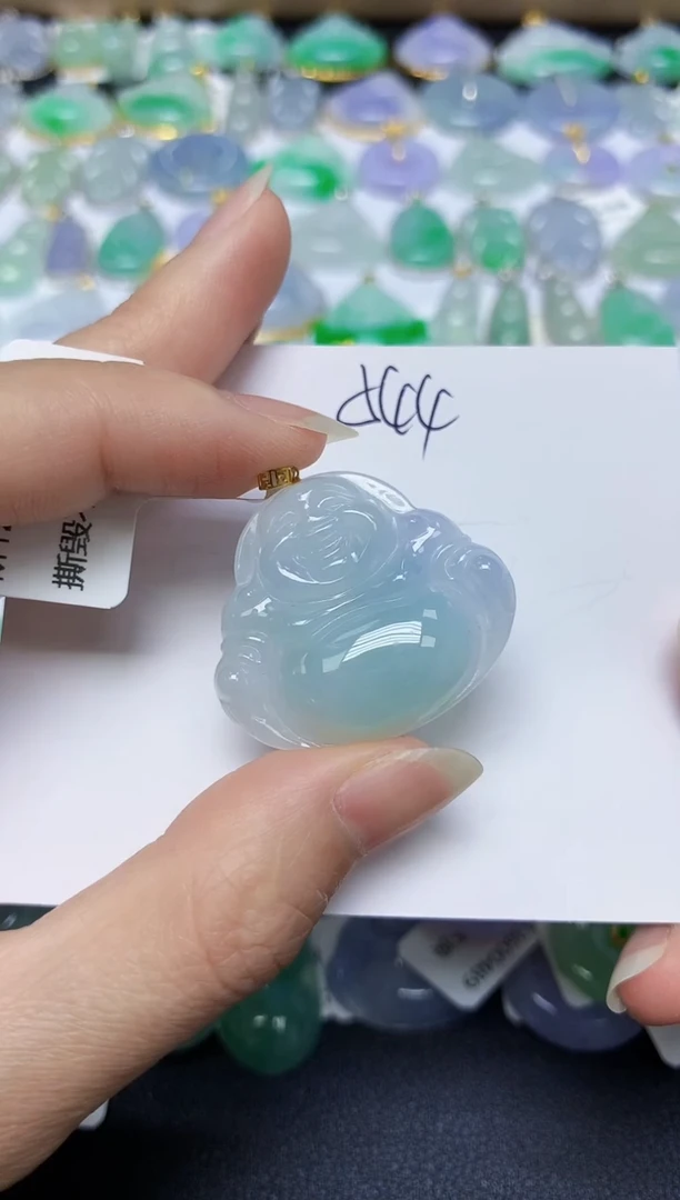 翡翠18K金镶嵌颈饰 天然缅甸翡翠A货