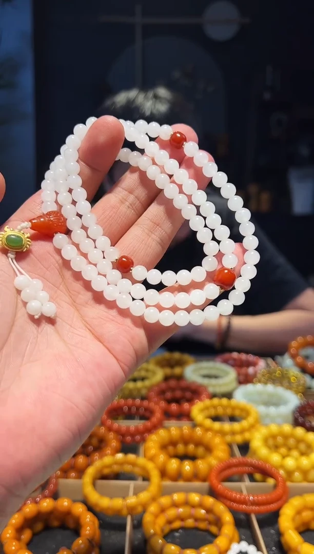 未镶嵌手串和田玉7+精圆108