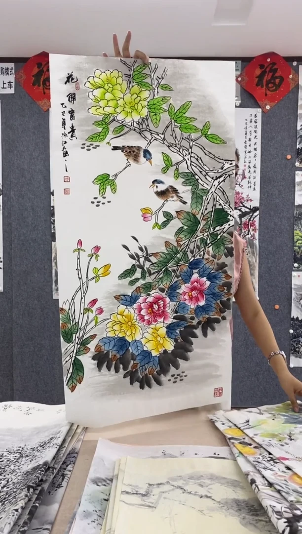 国画福利!沈泳江手绘 三尺整张 100*50cm