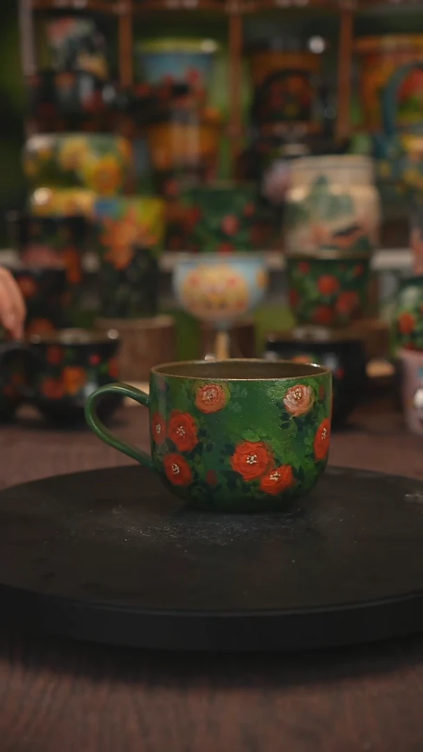 紫砂油画手绘釉下彩