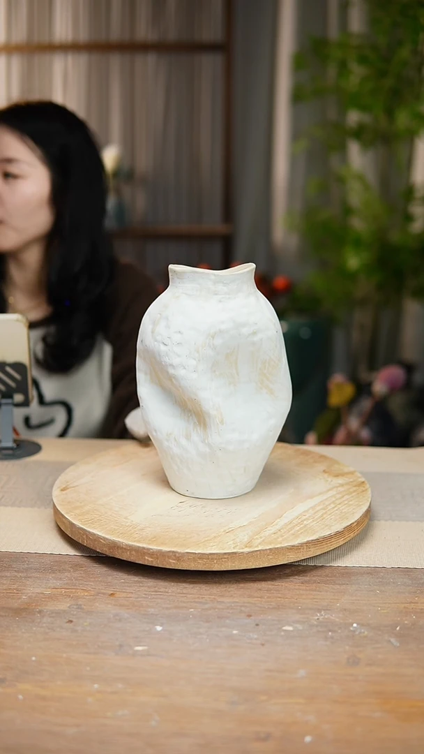 【闪购商品】陶瓷花器陶瓷花瓶手捏瓶002瑕疵